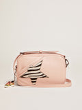 Borsa Star Bag in pelle rosa con stella in cavallino zebrato