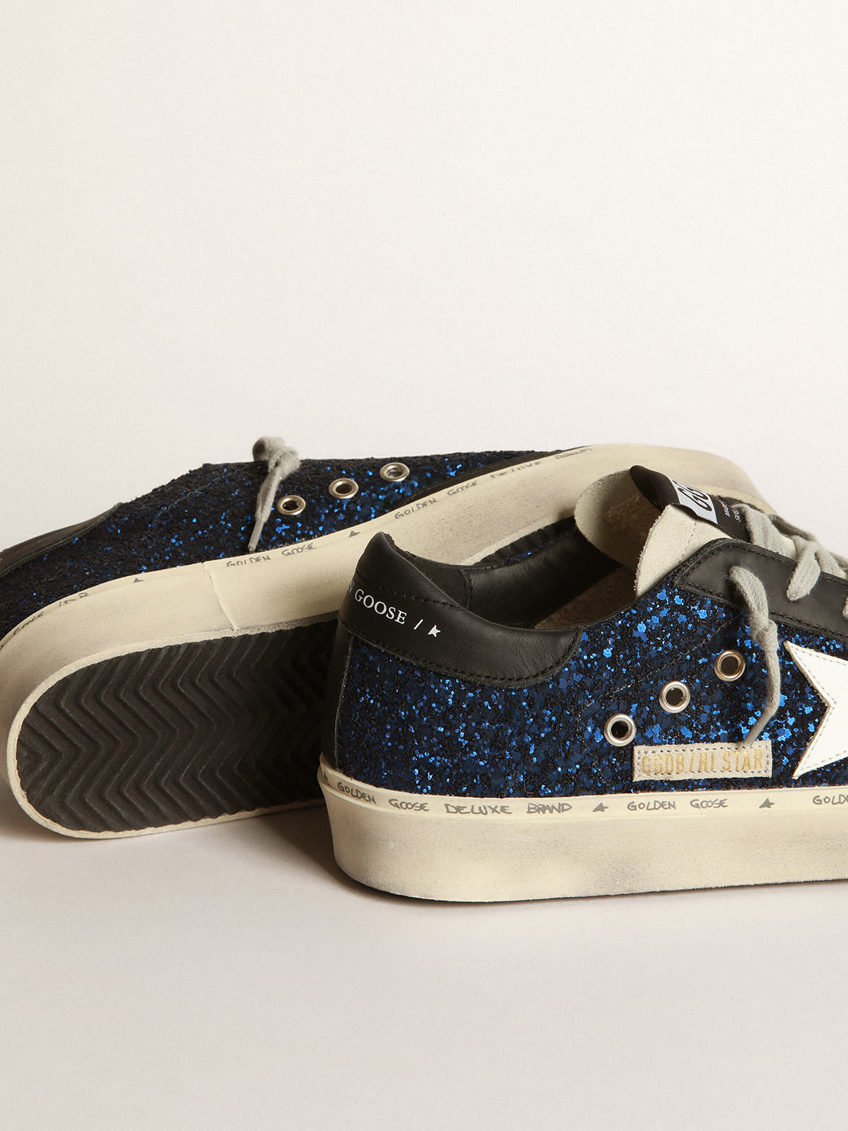 Sneakers Hi Star in suede con glitter blu