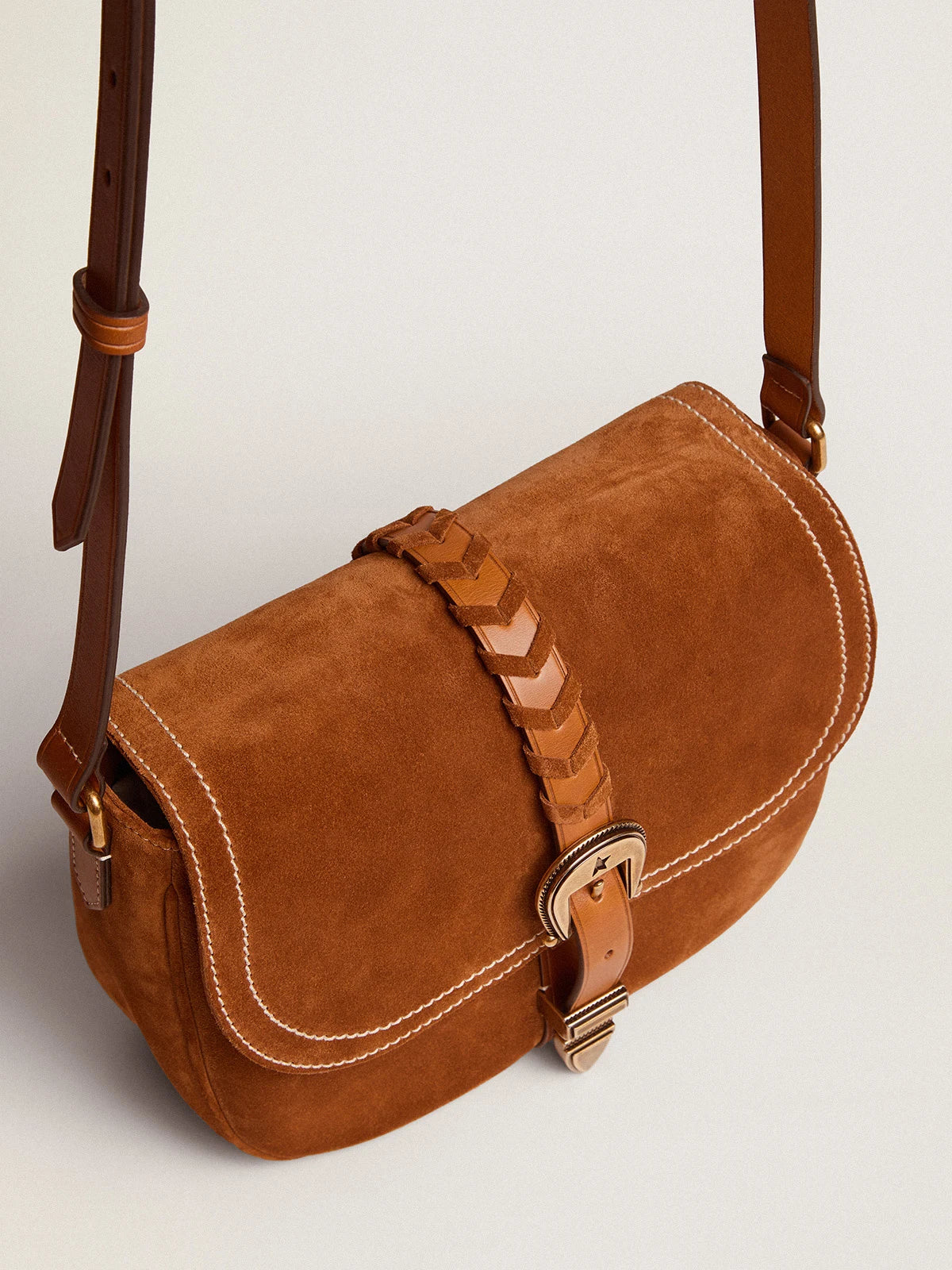 Borsa Rodeo Bag medium in suede color rum