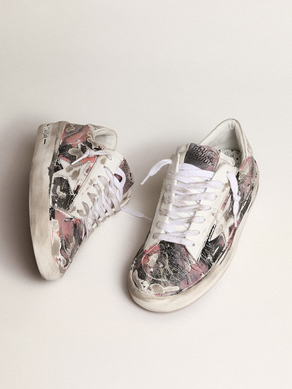 Stardan LAB donna in pelle con schizzi di vernice