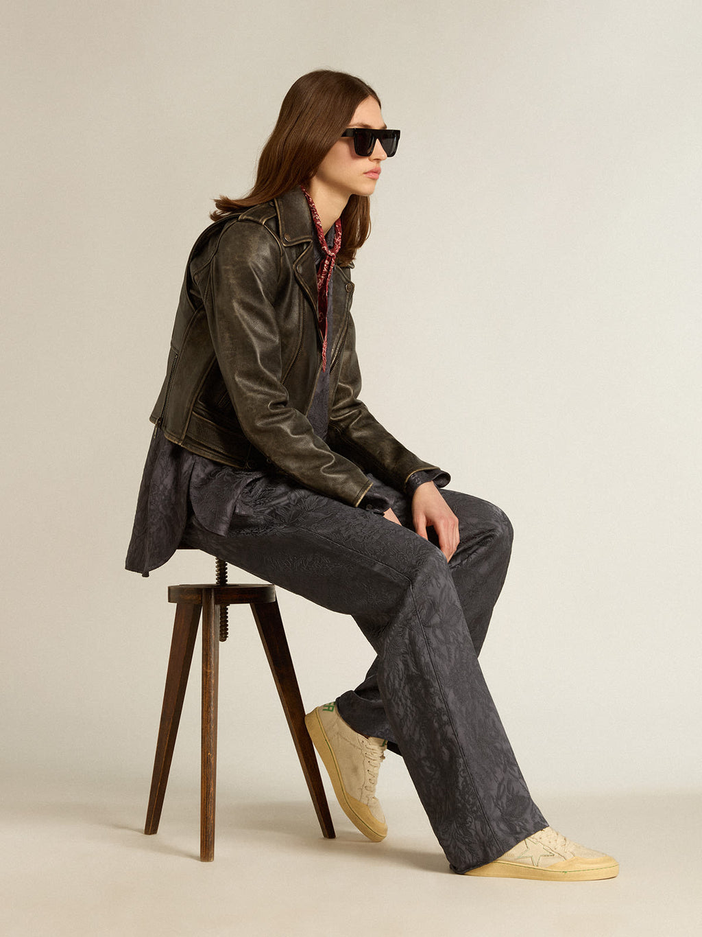 Ball Star con stella in canvas vaniglia e talloncino in pelle