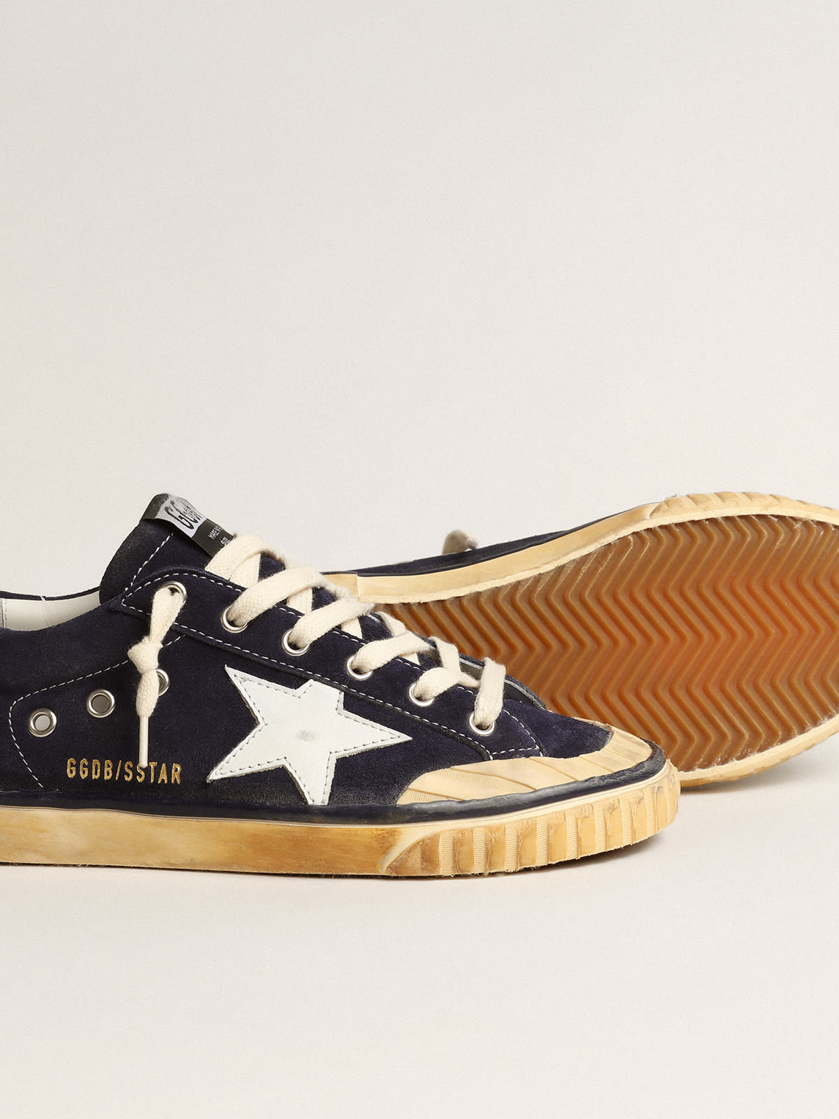 Super-Star Penstar Uomo LTD in suede blu con stella bianca