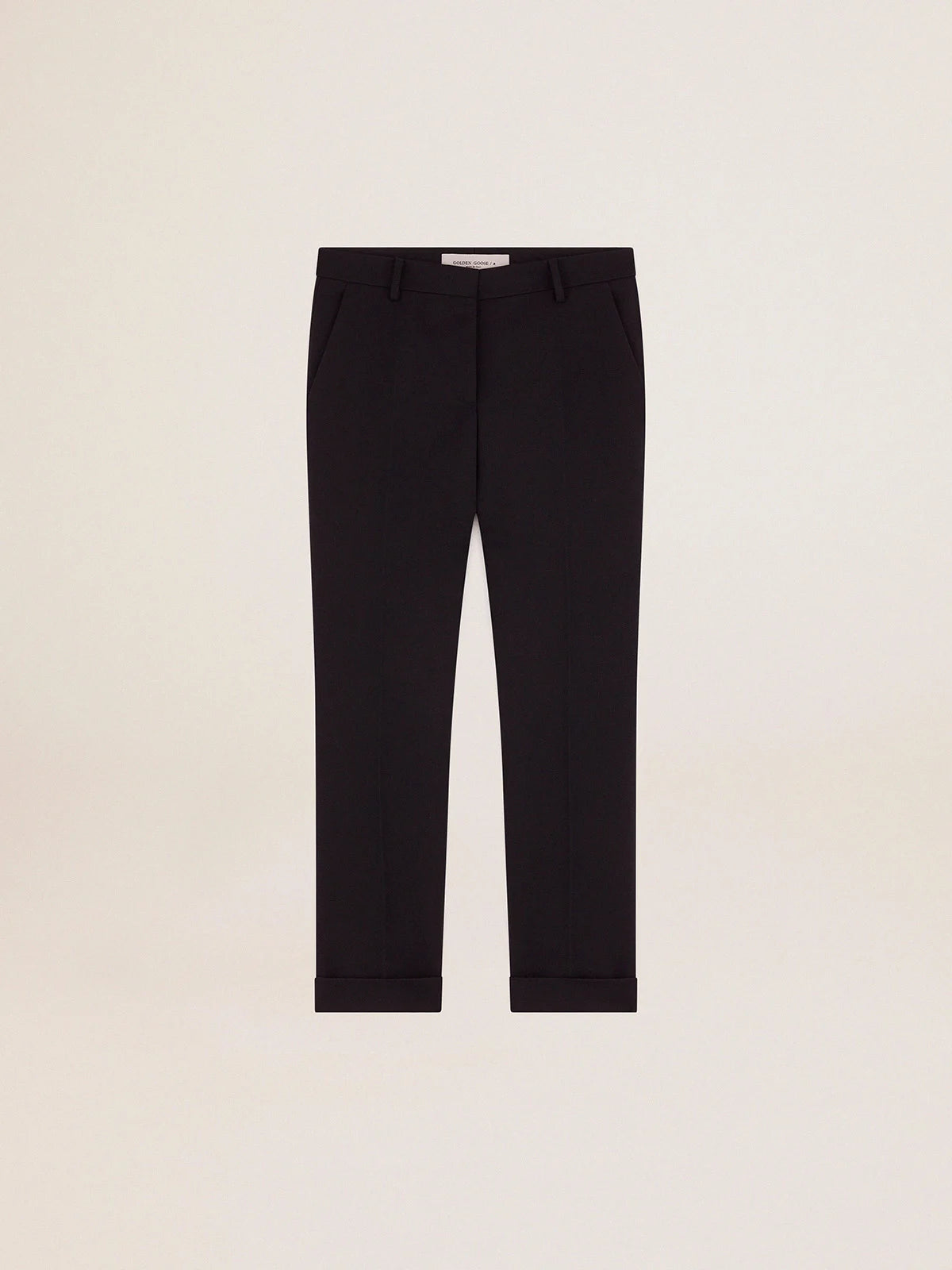 Pantalone a sigaretta Collezione Golden in lana blu scuro