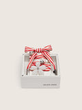 Skins "Playful" red and beige striped laces embellished with charms
