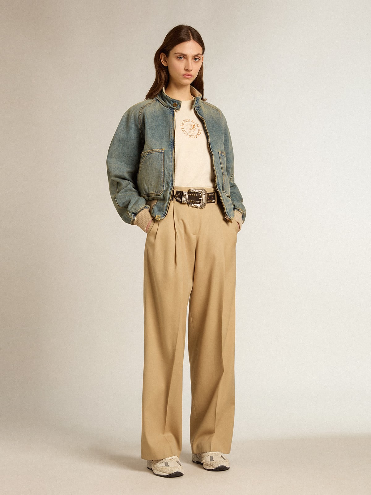 Giacca bomber da donna in denim