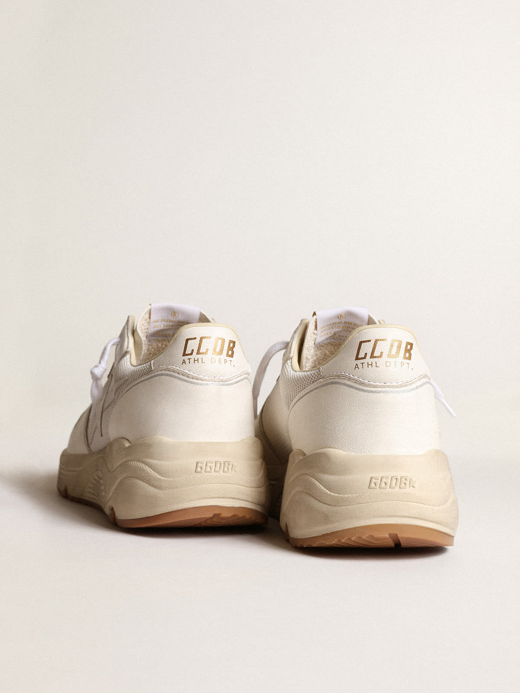 Sneaker Running Sole Donna in rete e nappa color bianco ottico con stella in pelle bianca