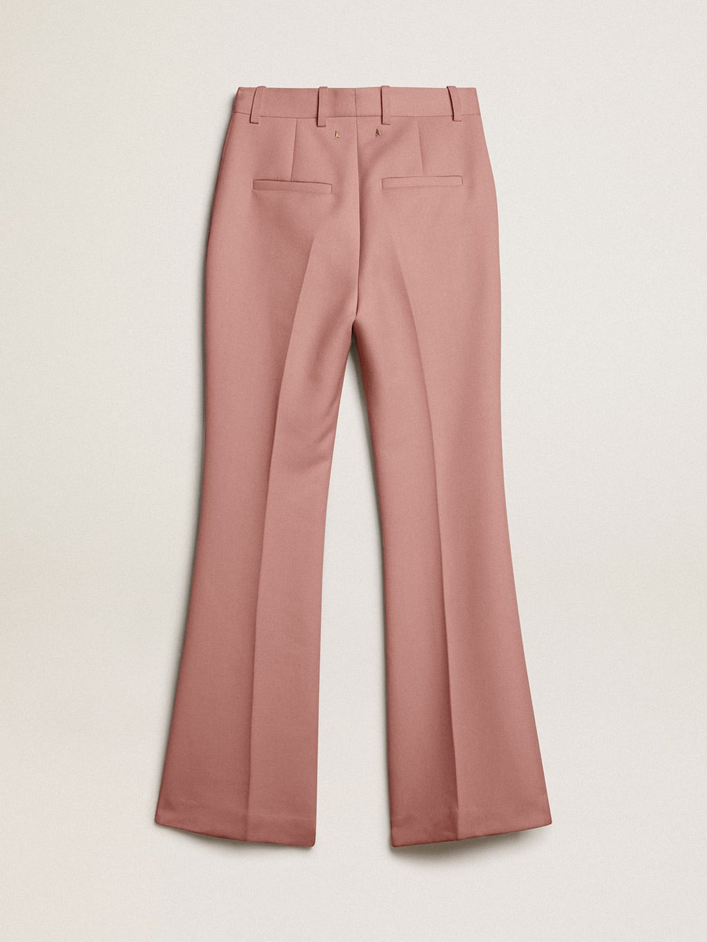 Pantalone in tessuto sartoriale color rosa