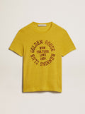 T-Shirt da uomo in lino color giallo granturco