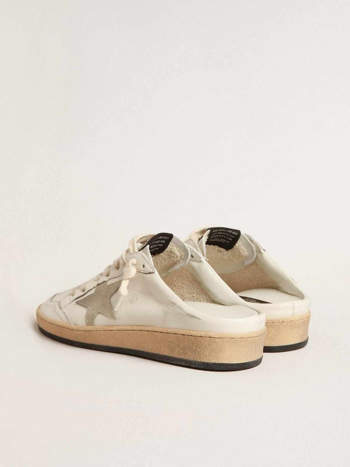 Ball Star Sabot in nappa con stella in suede grigio ghiaccio