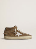 Women's Mid Star in tobacco suede with fringing and studs