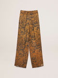 Pantalone jogging Collezione Journey di colore marrone dorato con stampa notebook