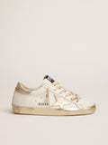 Sneakers Super-Star donna con foxing sparkle dorato e metal studs lettering