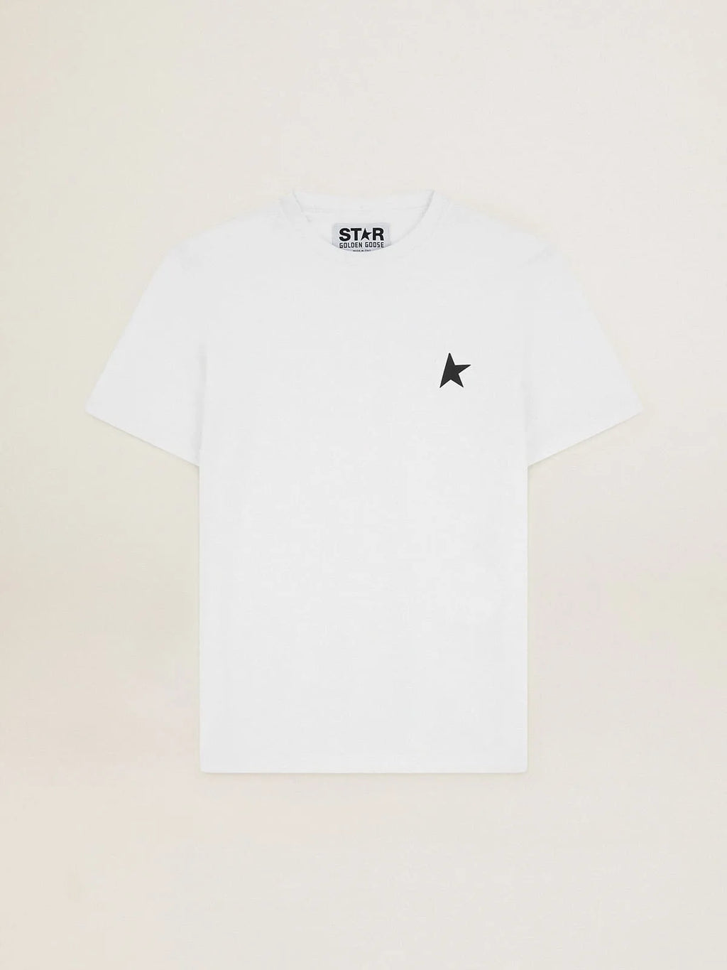 T-shirt bianca Collezione Star con stella nera sul davanti
