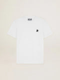 T-shirt bianca Collezione Star con stella nera sul davanti