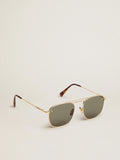 Sunframe Roger modello aviator con montatura dorata e lenti verdi