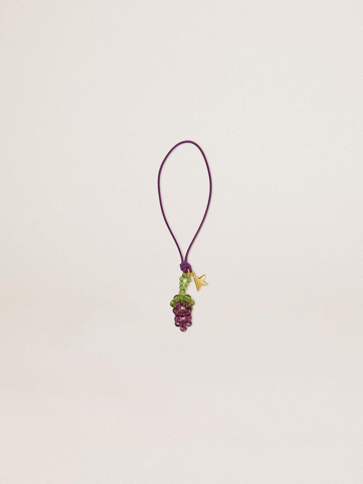 Purple and green grape bunch charm with gold star