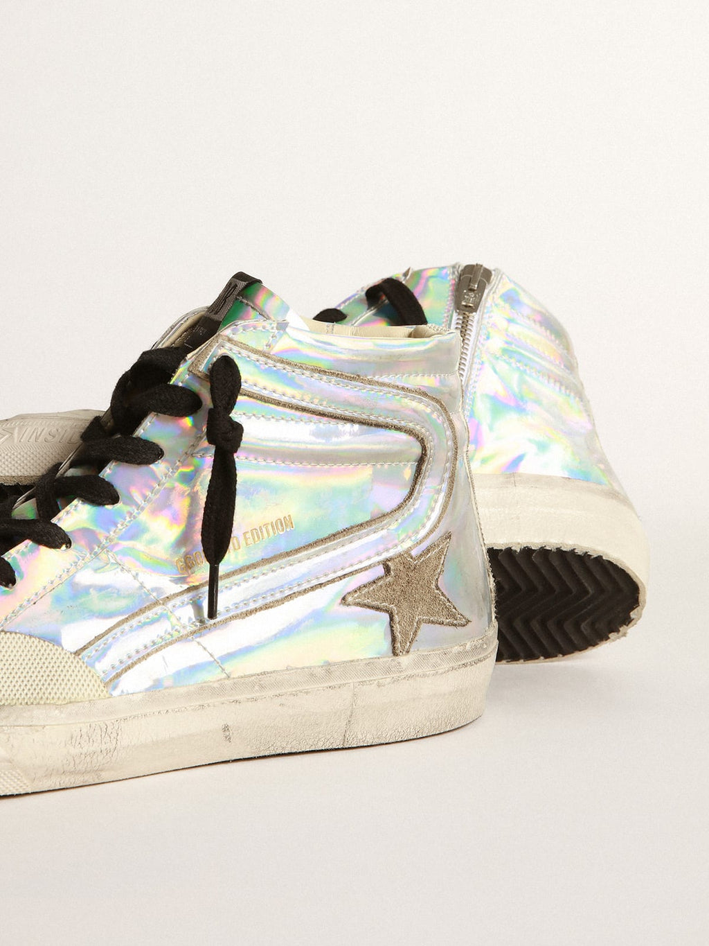 Slide LAB uomo in tessuto effetto olografico