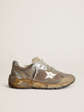 Sneaker Dad-Star Donna in rete e suede color tortora con stella in pelle bianca