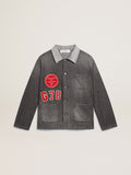Camicia denim di colore nero con patch