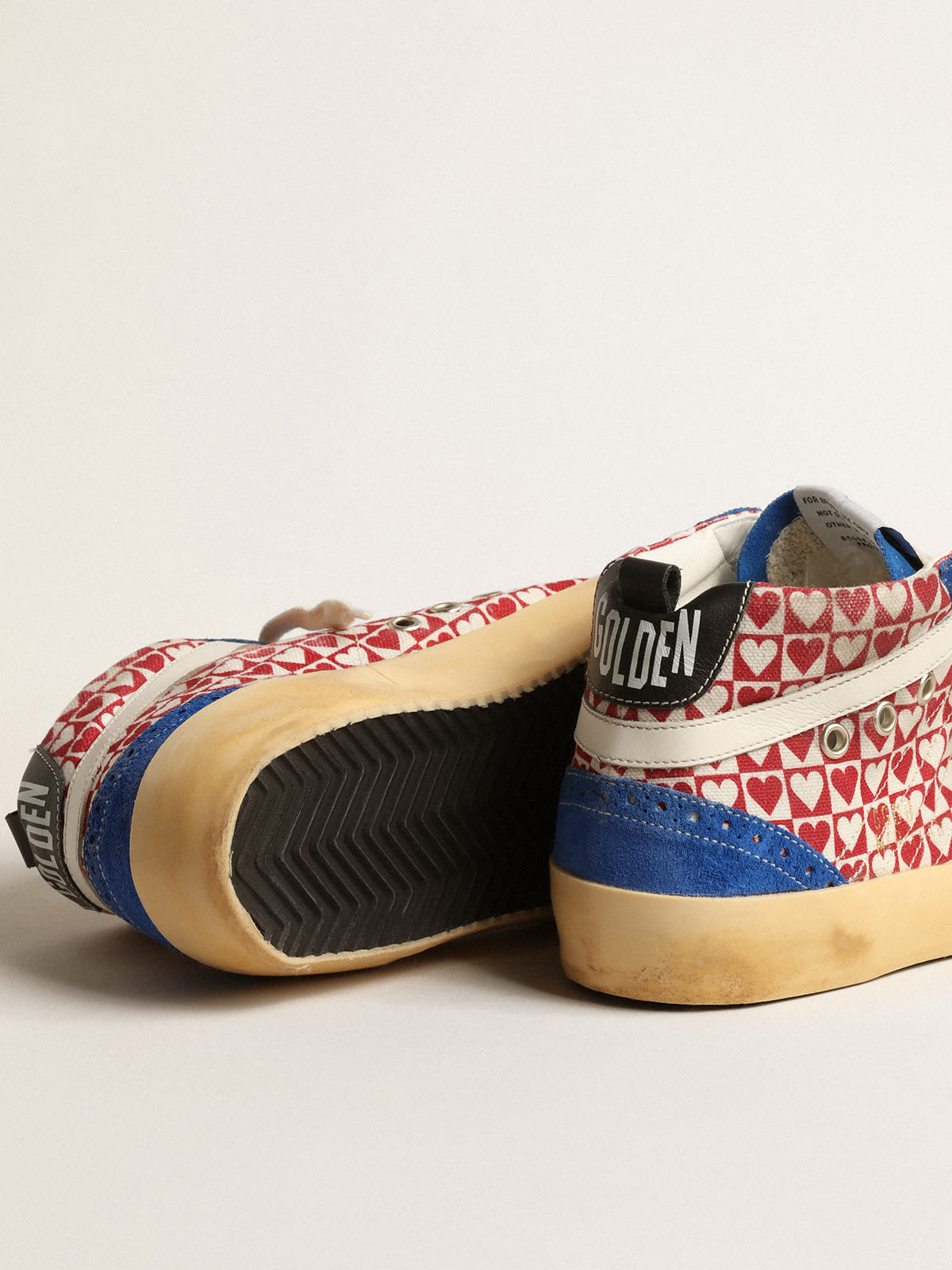 Mid Star Uomo in canvas con stampa a cuori e stella argento