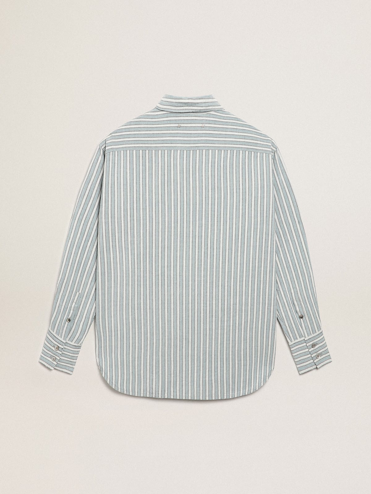 Camicia boyfriend Donna Collezione Journey con righe di colore acqua