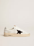 Sneaker Stardan in rete bianca con stella in suede nero e talloncino in pelle bianca