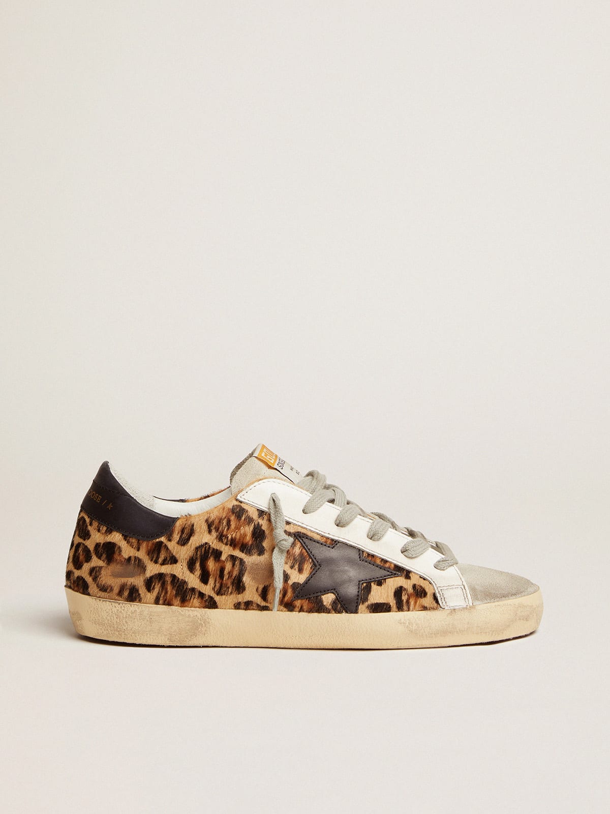 Sneakers Super-Star in pelle stampa leopardata floc