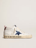 Mid Star con stella in glitter blu e talloncino in suede rosa