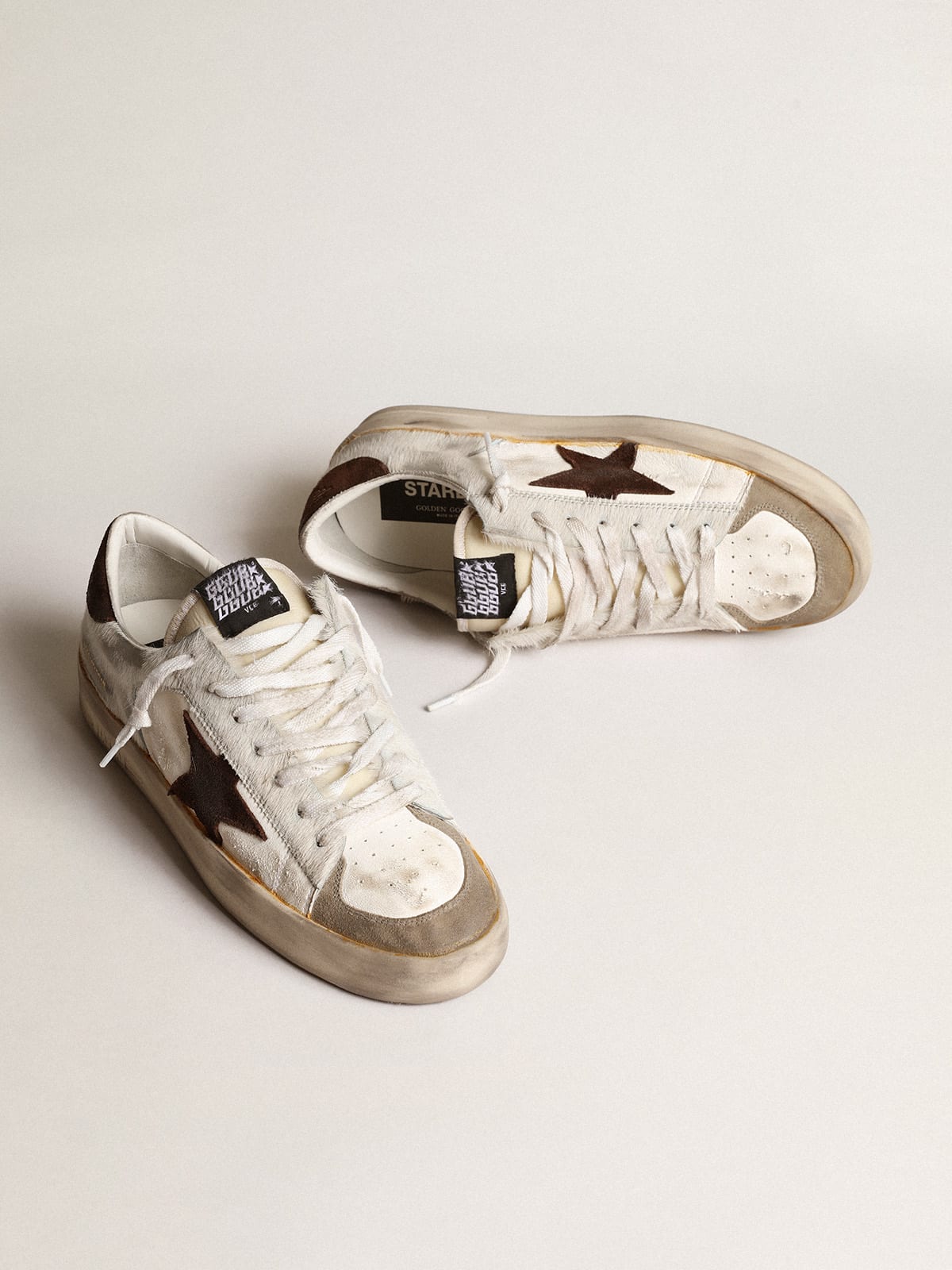 Stardan Uomo in nappa e cavallino con stella in suede marrone