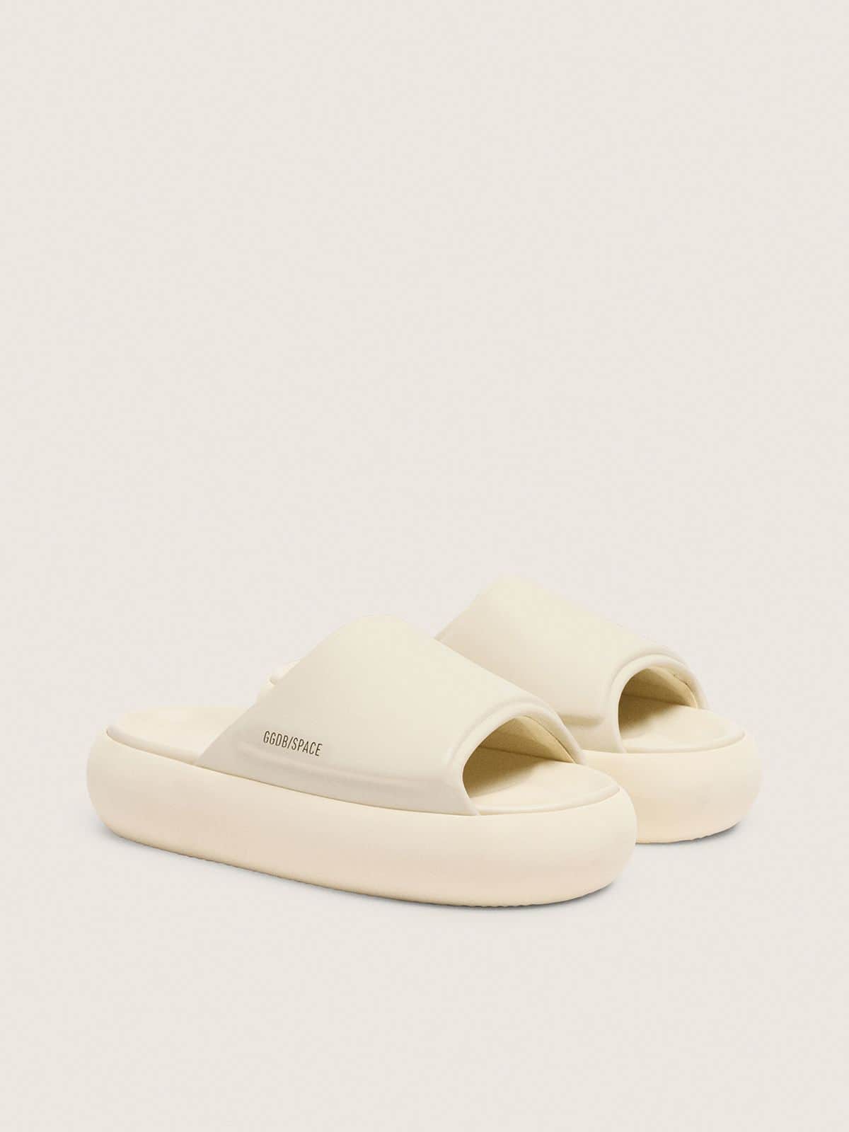 Men's Space-Star Slide slip-ons in white leather
