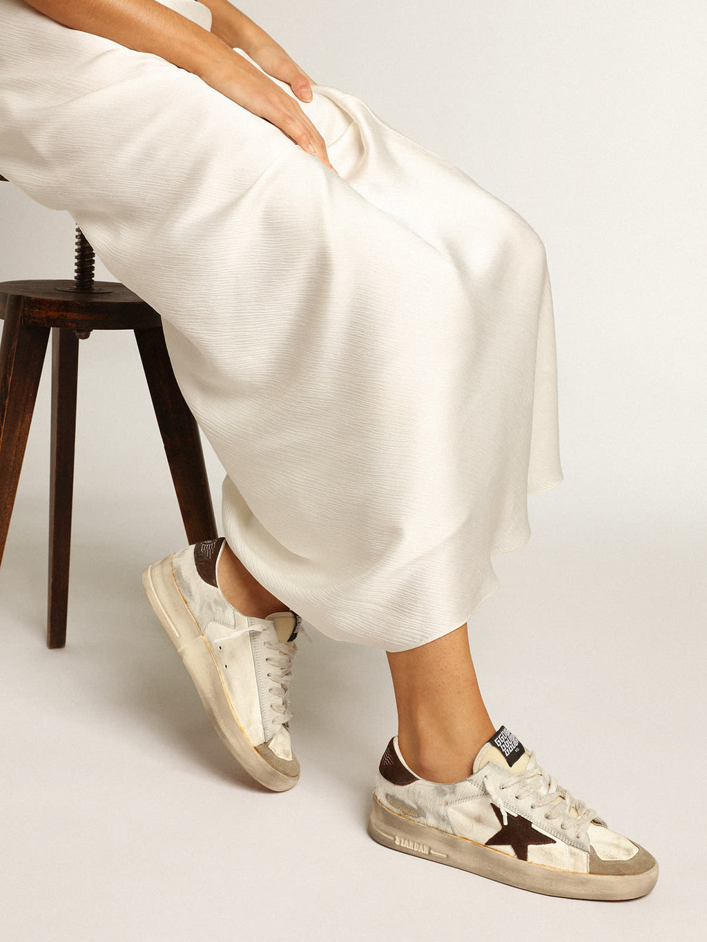 Stardan Donna in nappa e cavallino con stella in suede marrone