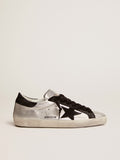 Sneakers Super-Star in pelle argentata con inserti a contrasto