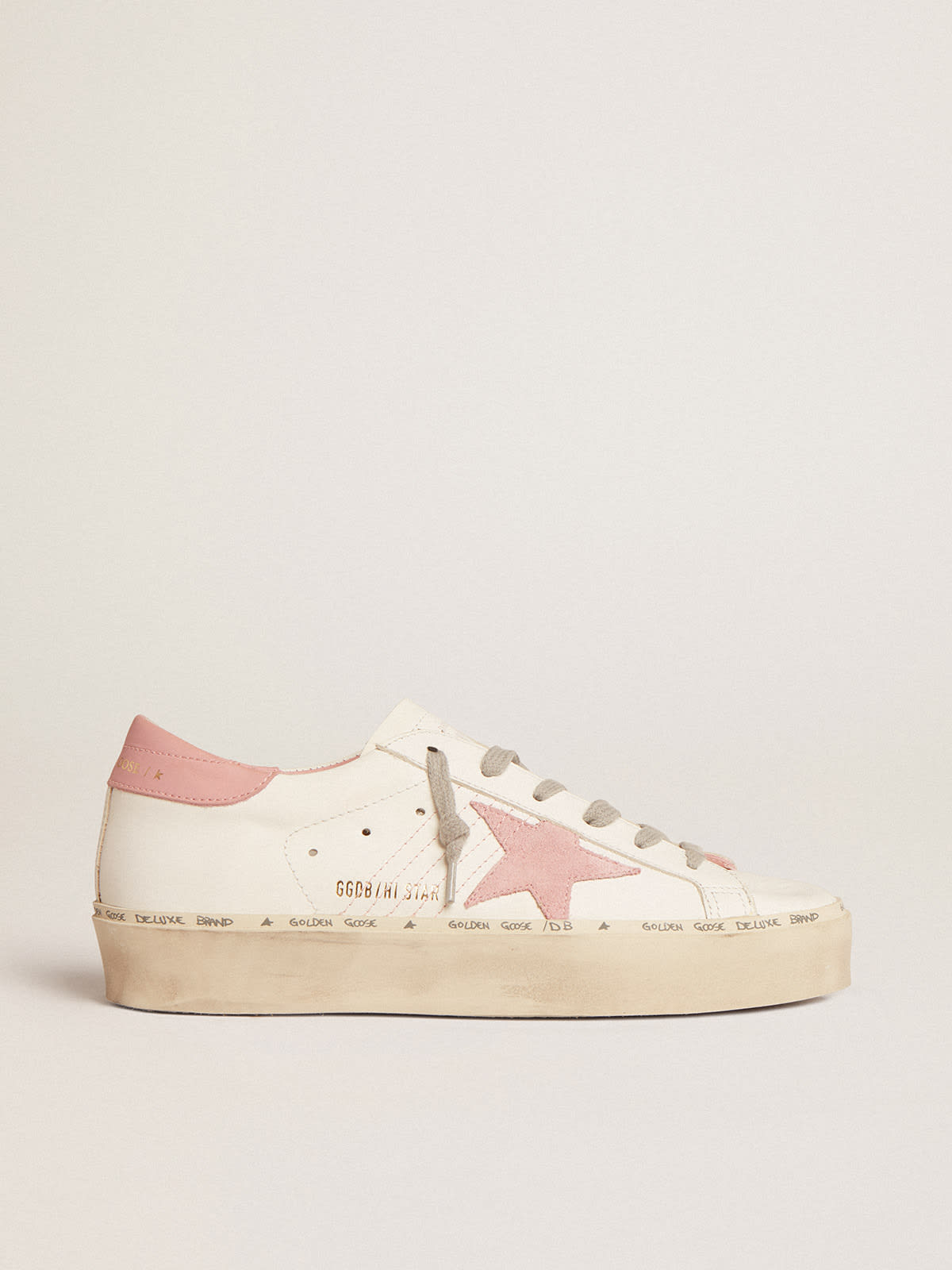 Hi Star con stella in suede e talloncino in pelle rosa antico