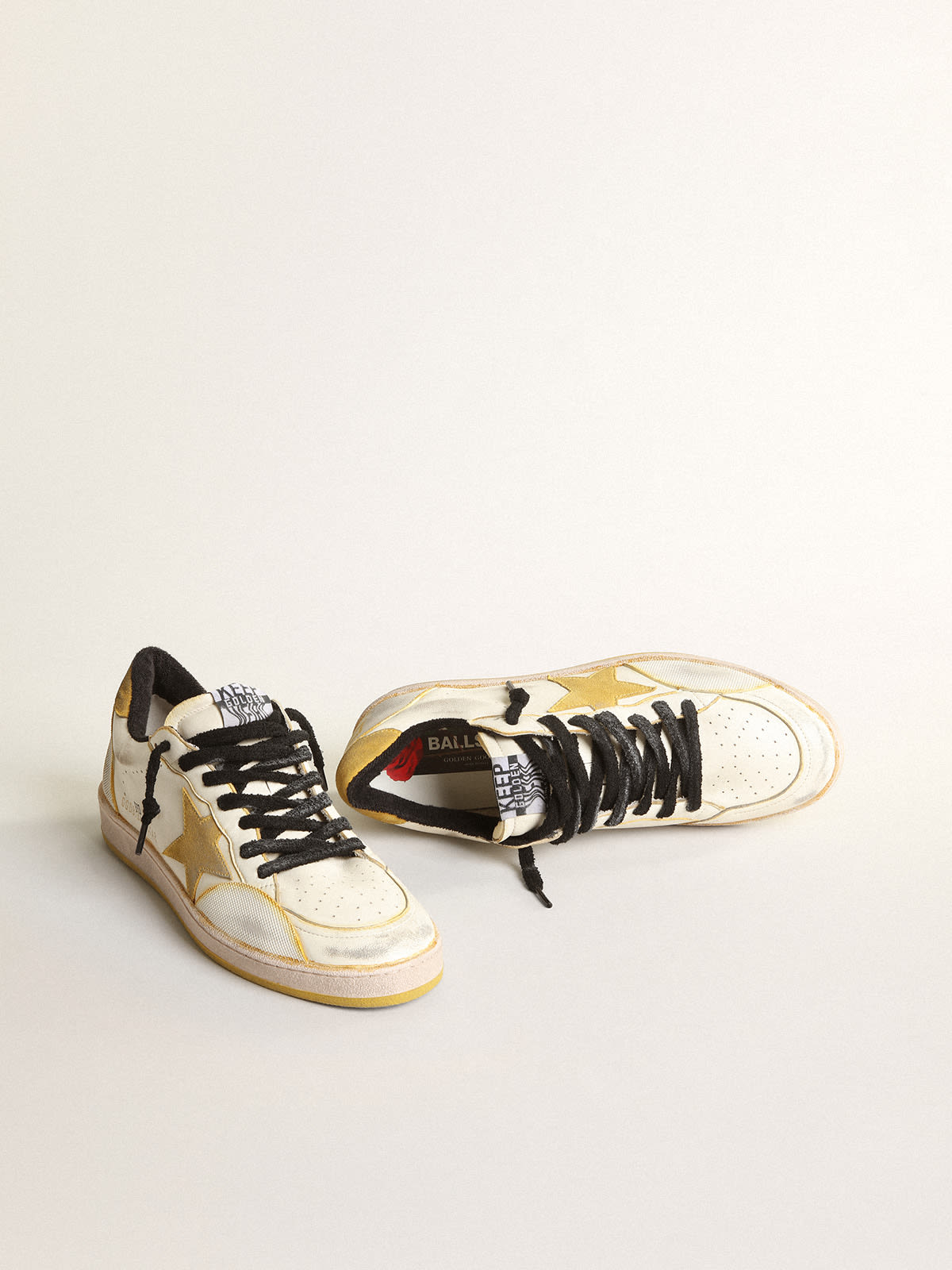 Ball Star Pro Uomo in nappa color crema con inserti in gomma