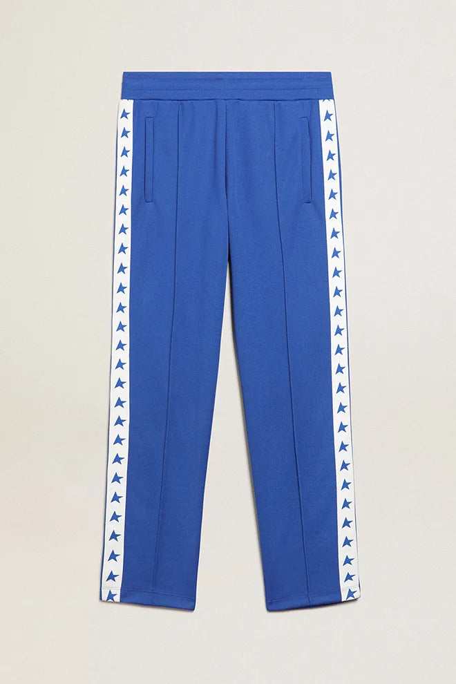 Pantalone jogging da uomo di colore bluette con stelle sui lati