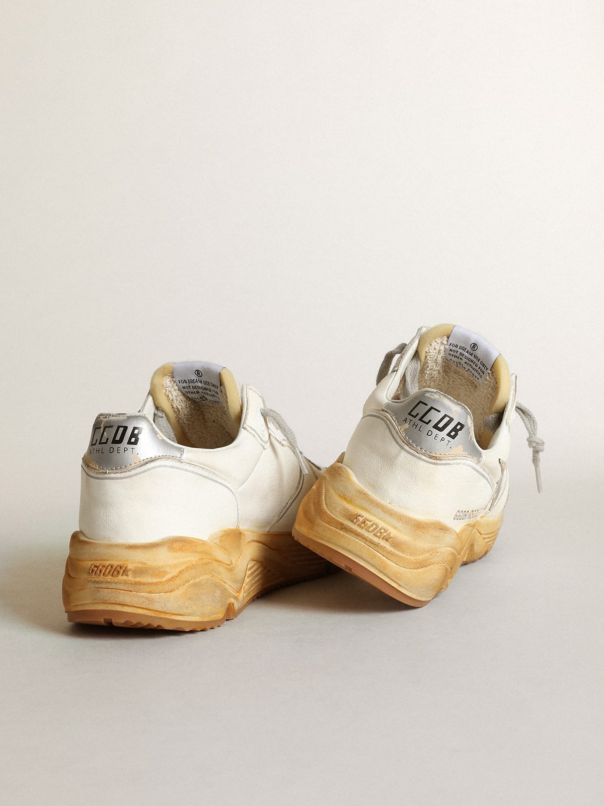 Sneaker Running Sole con stella e talloncino in pelle con stampa digitale color argento