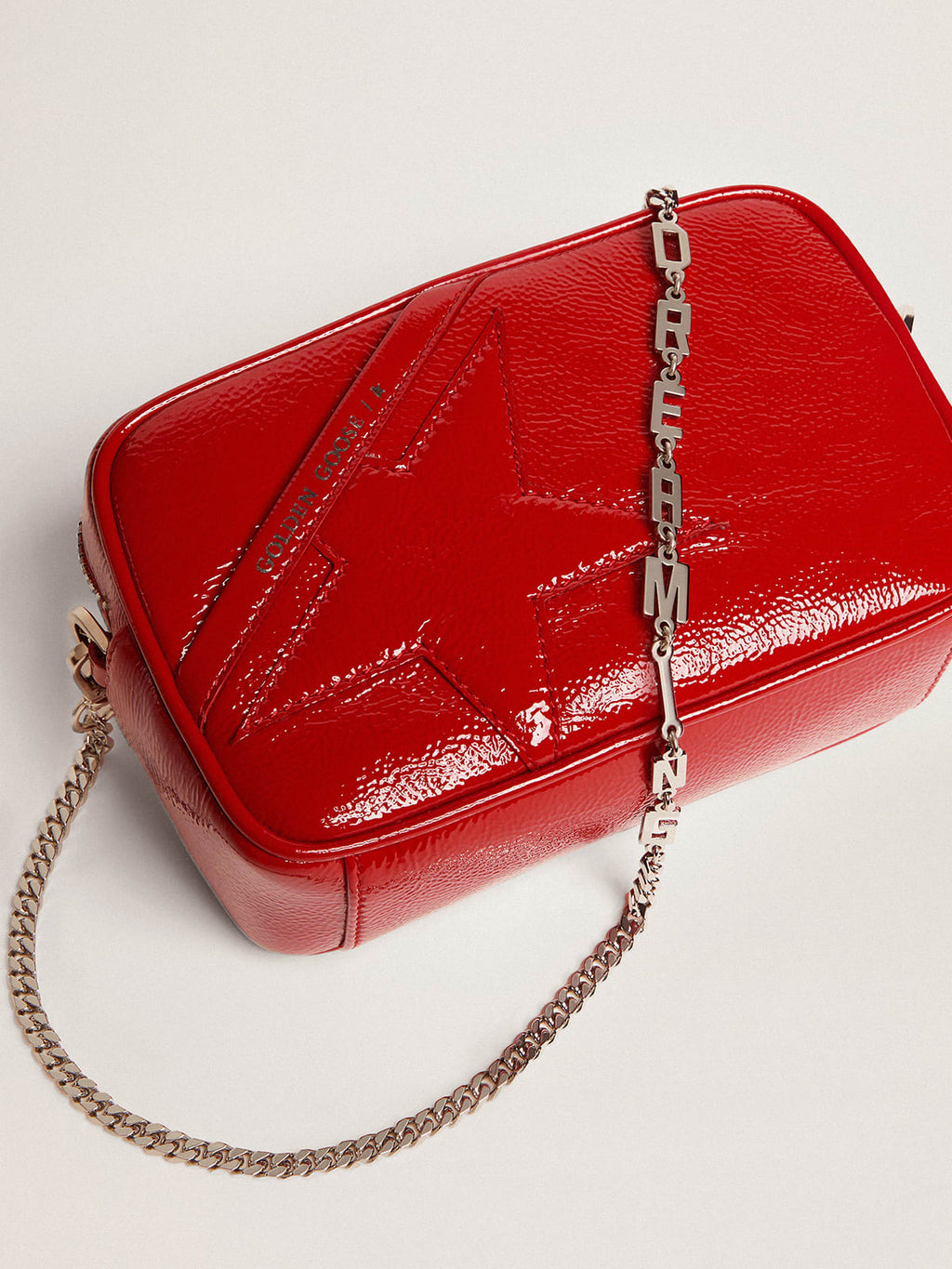 Borsa Mini Star Bag in pelle verniciata rossa e stella ton sur ton