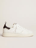 Sneaker Starter in pelle bianca con talloncino in pelle nera