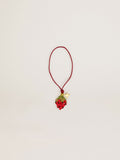 Red strawberry charm with gold star