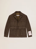 Giacca sahariana Collezione Golden in canvas verde militare