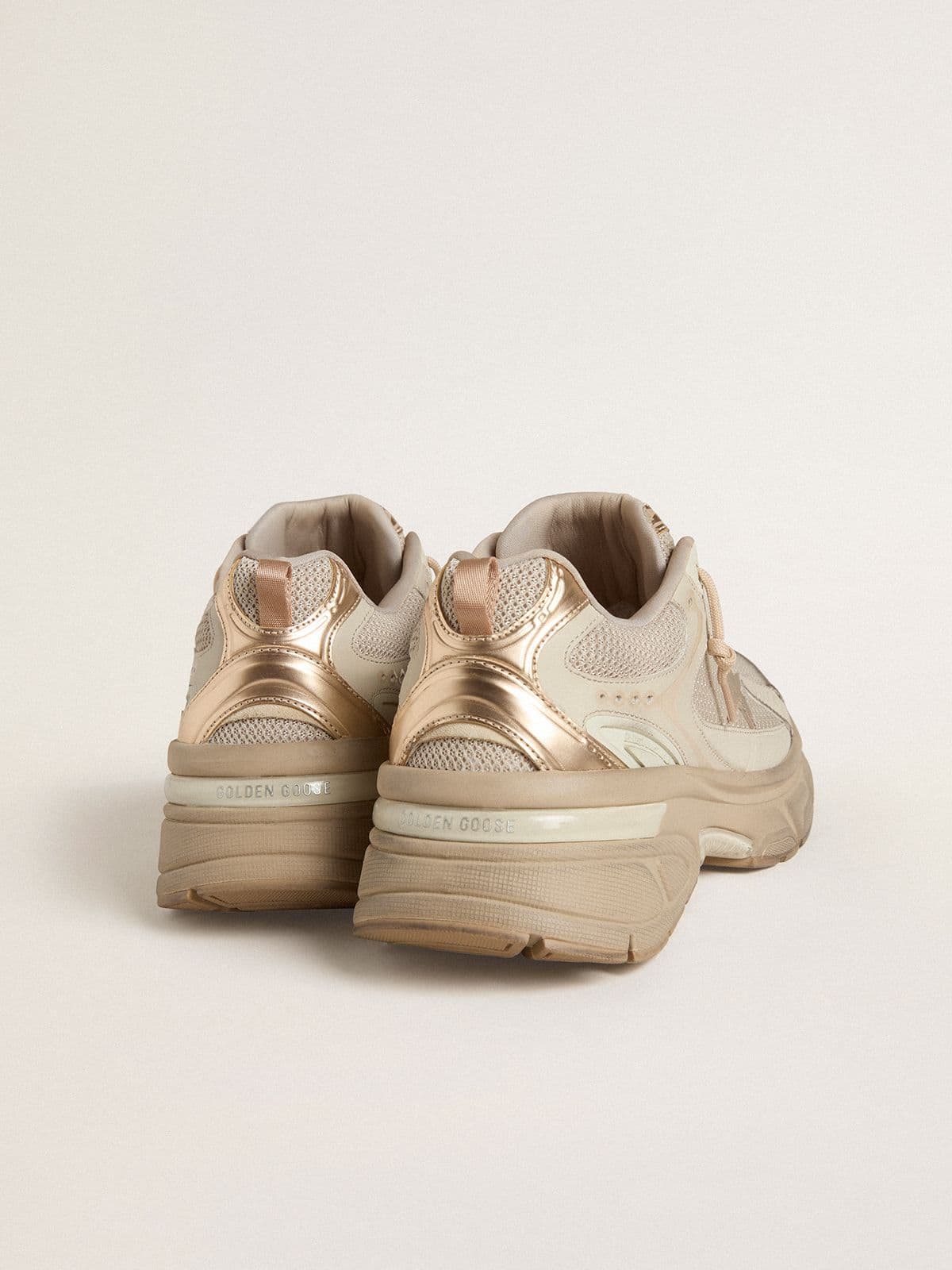 Men’s Lightstar in dove-gray leather and mesh with beige TPU star