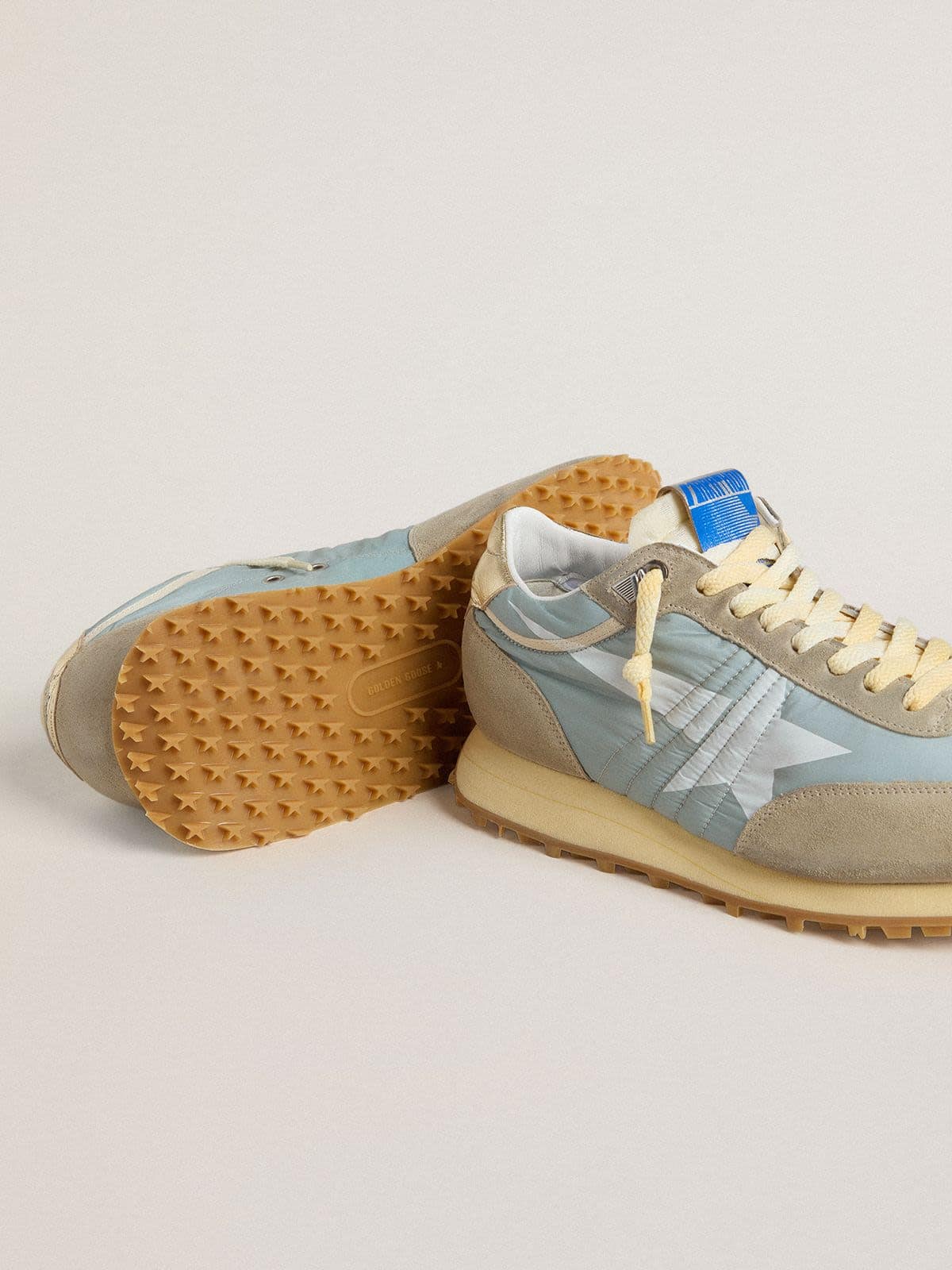 Women’s Marathon with light blue nylon upper and pastel blue star