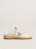 Ball Star Sabot in nappa con stella in suede grigio ghiaccio