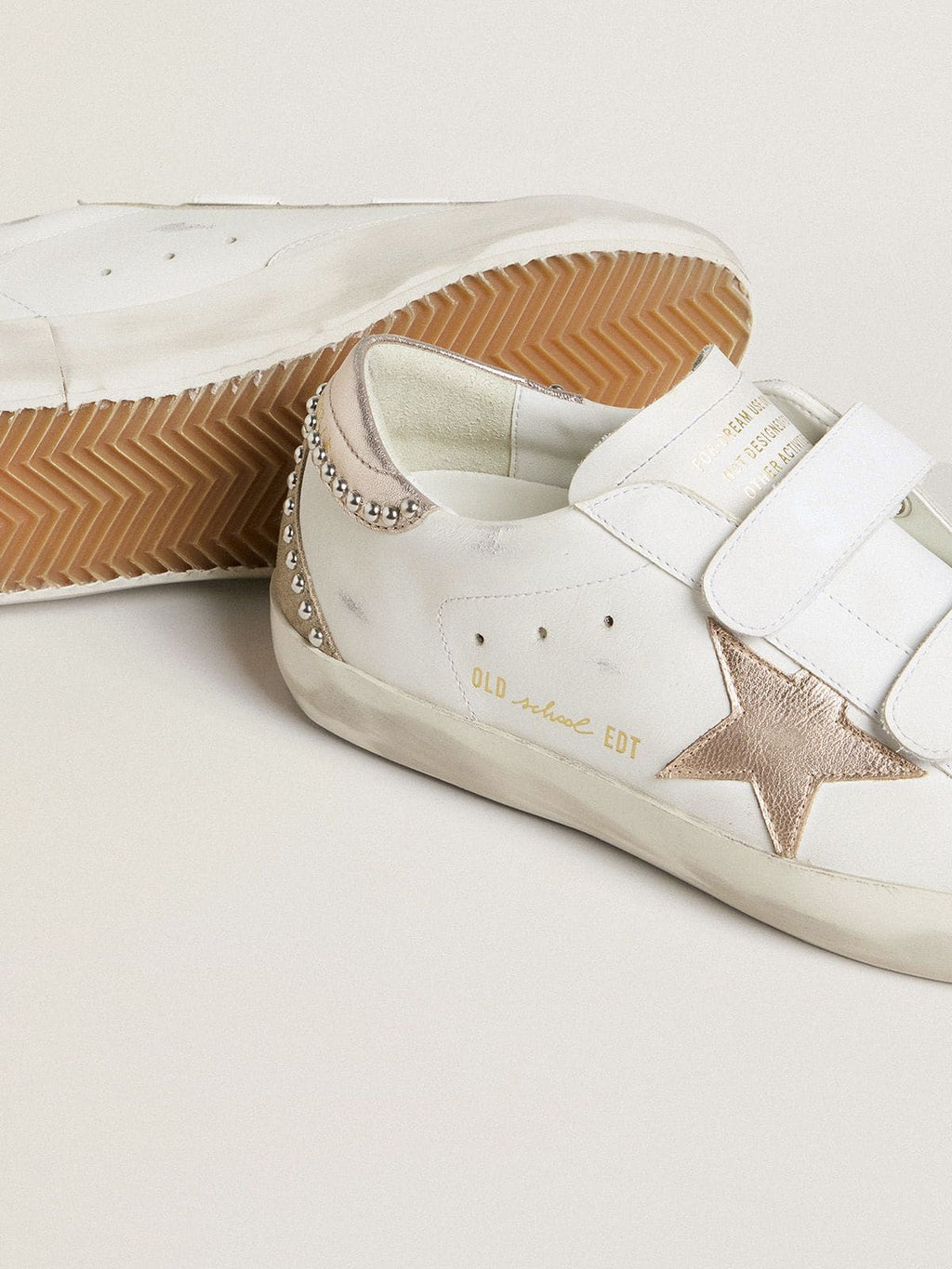 Women’s Old School LTD with rose gold metallic leather star and heel tab