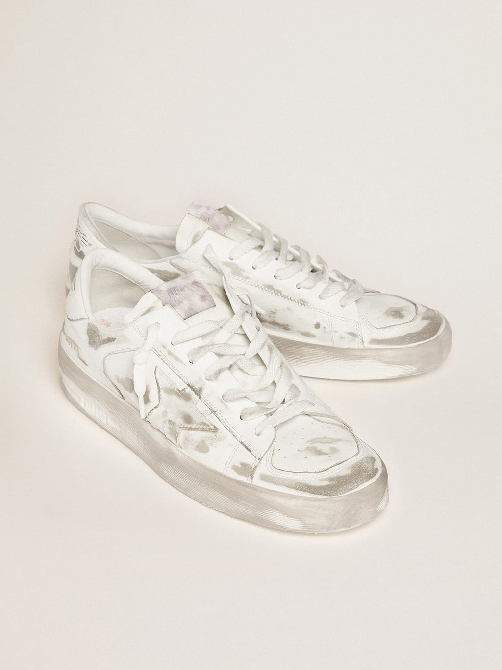 Sneakers Stardan bianche in pelle trattamento lived-in
