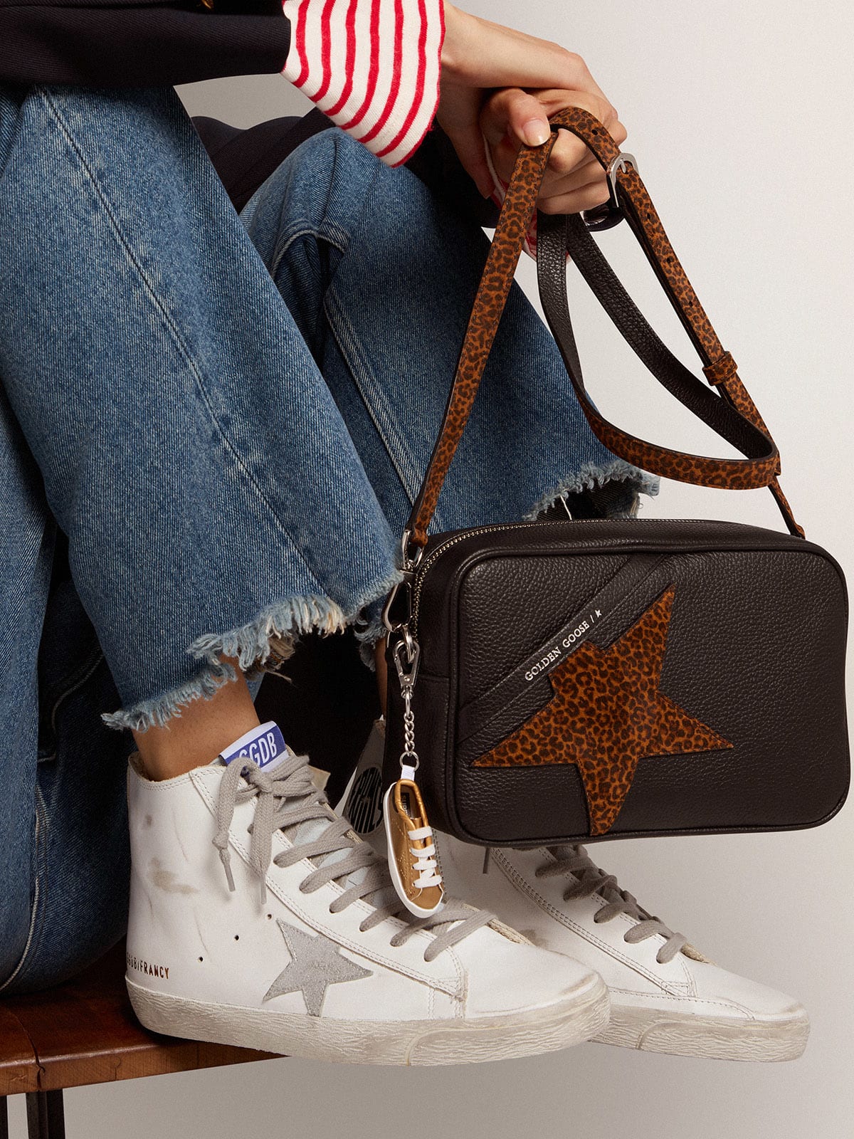 Sneakers Francy in pelle con stella camoscio
