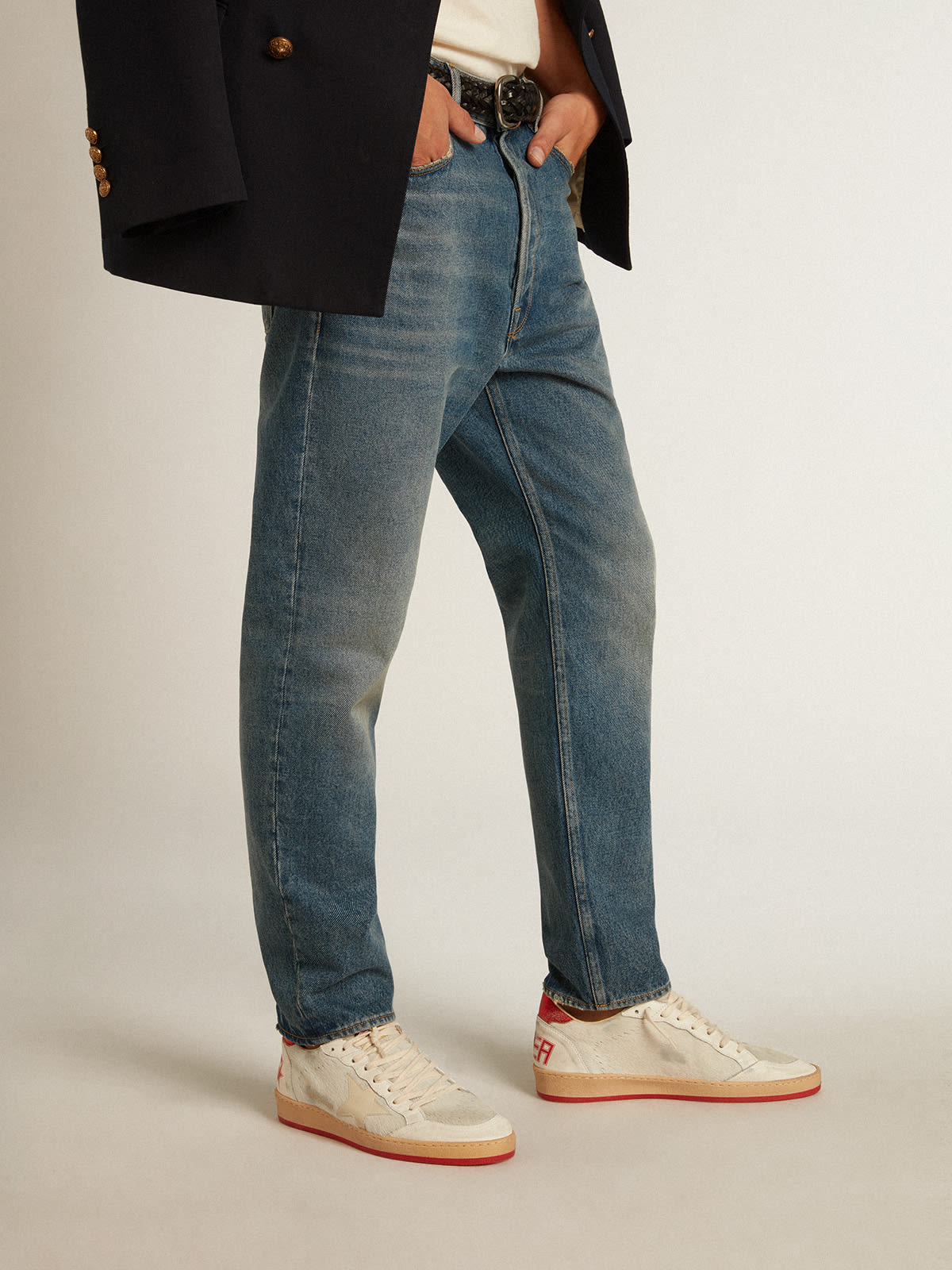 Ball Star Uomo LTD CNY in cavallino bianco con stella in pelle