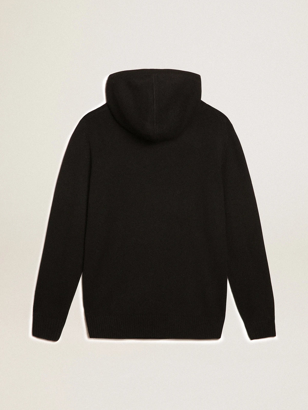 Felpa uomo misto cashmere color nero e cappuccio