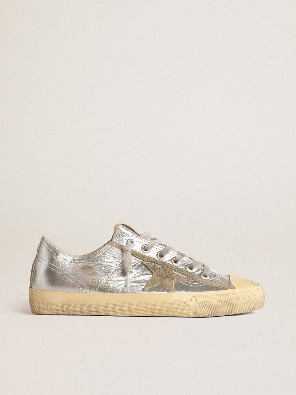 Sneaker V-Star Uomo LTD in pelle laminata color argento con stella in suede color grigio ghiaccio