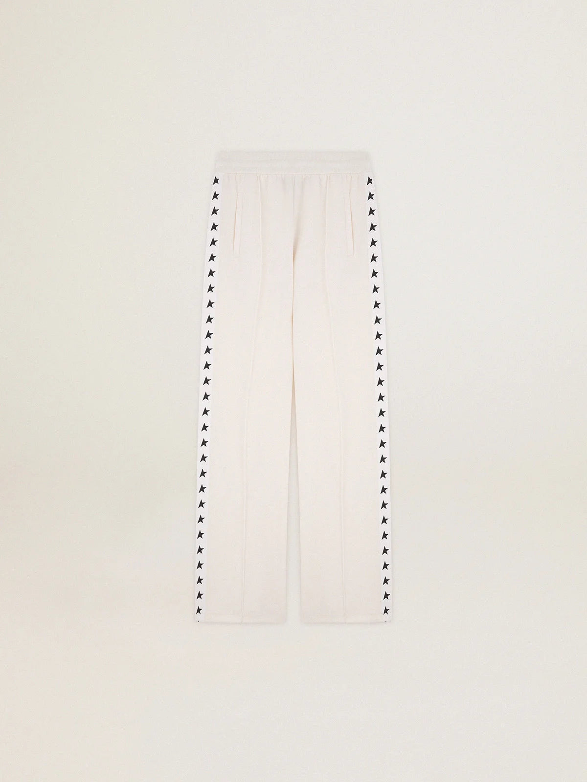 Pantalone jogging da donna di colore bianco con stelle sui lati